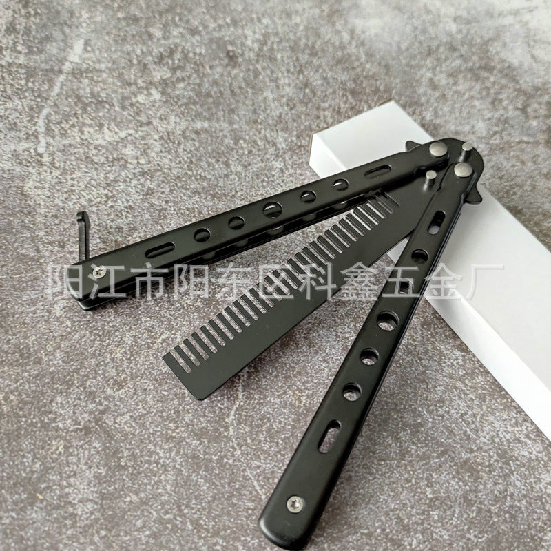 Factory Wholesale Unedged Metal Butterfly Practice Knife Csgo Game Training Hand Swing Knife American Butterfly Comb
