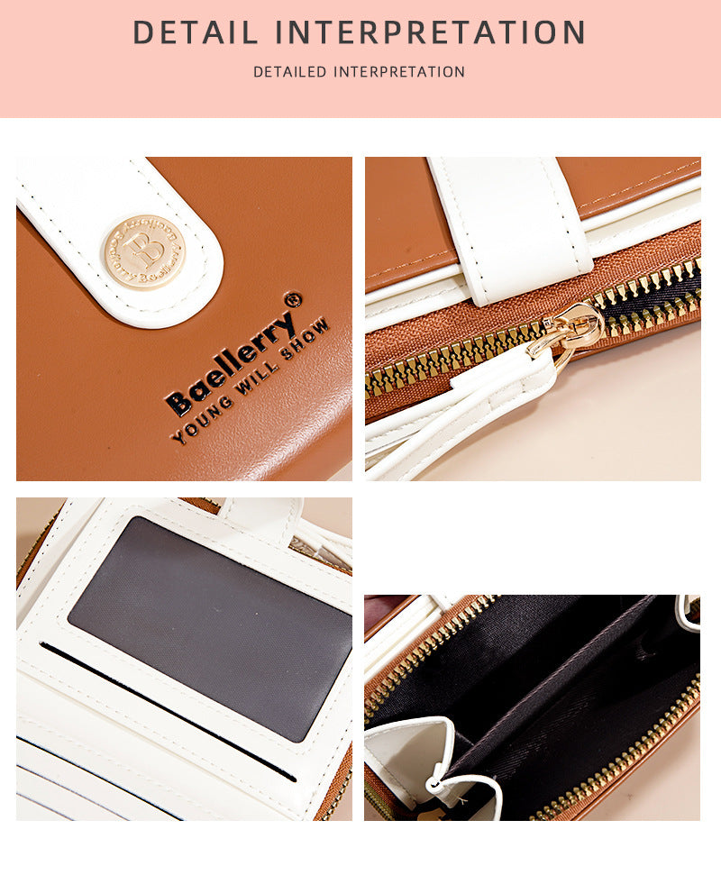 Baellerry New Wallet Women's Card Holder Fashion Niche Multi-Card Slot Cute High-Value Coin Purse for Women