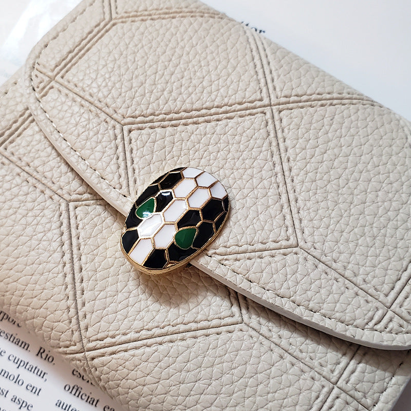 Ins New Snakehead Women's Wallet Women's Short Coin Purse Card Bag Anti-degaussing Fashion Wallet Trend Foreign Trade Hot