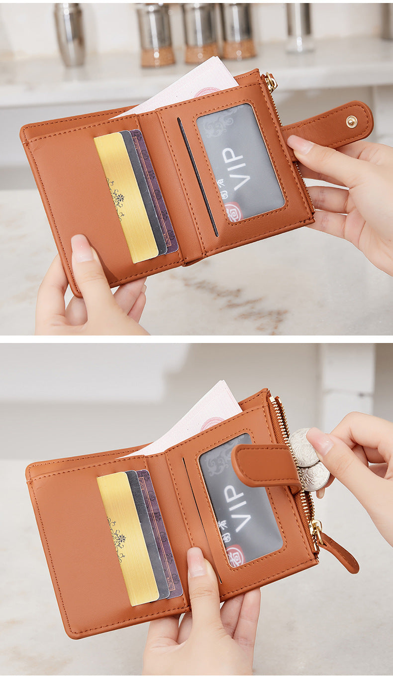2026 New Style Fresh and Versatile Crocodile Pattern Women's Card Holder Korean Version Mini Portable Folding Short Coin Purse