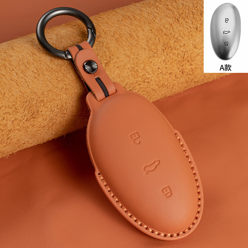Suitable for Feifan Car Key Cover, Genuine Leather, Classic Classy, Atmospheric and Beautiful Keychain, Protective Shell Series