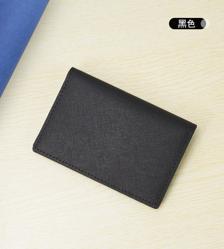Customized Genuine Leather Card Holder for Men, Business Cowhide Cross-Grain Rfid Anti-Magnetic Card Holder, Ultra-Thin Bank Credit Card Holder Lo