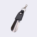in stock supply stainless steel key buckle shoe horn with leather cover shoe puller car key pendant easy to carry shoe lift