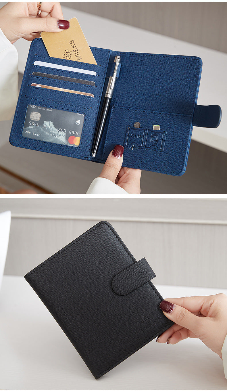 Cross-Border 2026 New Rfid Passport Wallet Multi-Functional Credit Card Document Holder Ultra-Thin Portable Travel Passport Holder