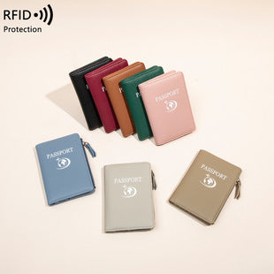 Cross-Border 2026 New Rfid Passport Wallet Multi-Functional Credit Card Document Holder Ultra-Thin Portable Travel Passport Holder