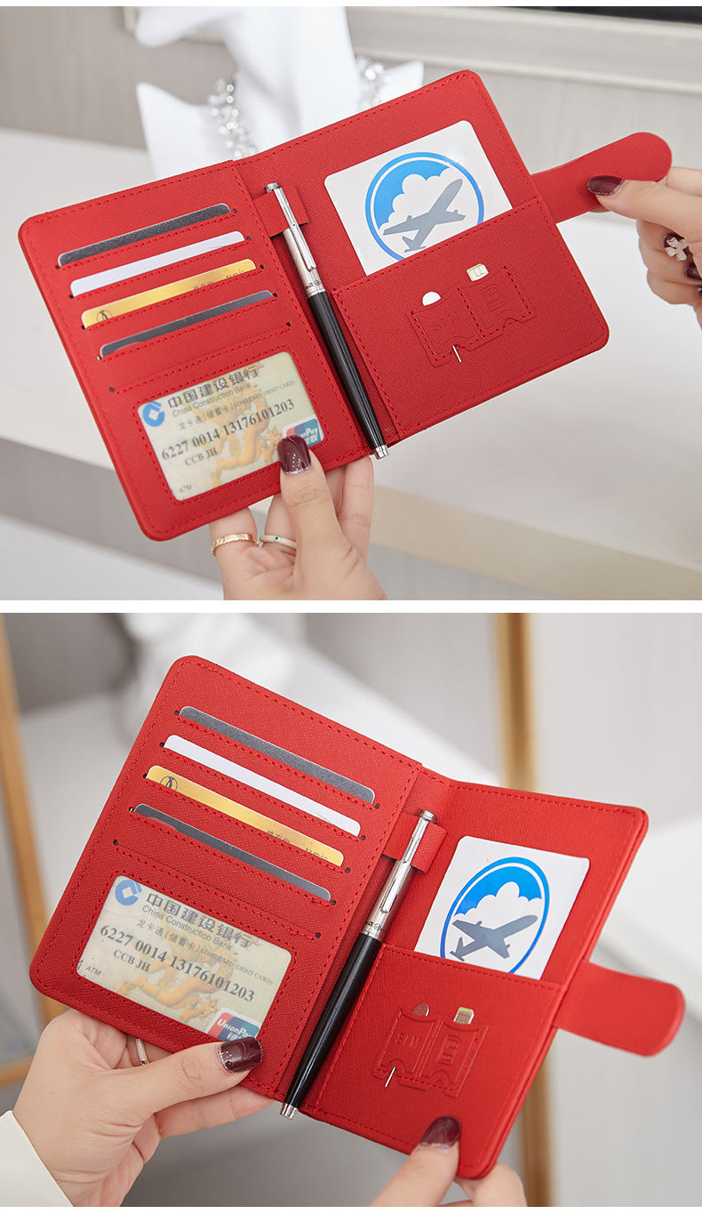 Cross-Border 2026 New Rfid Passport Wallet Multi-Functional Credit Card Document Holder Ultra-Thin Portable Travel Passport Holder