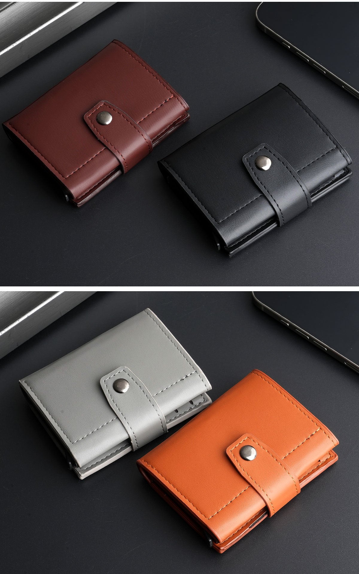 Cross-Border Popular Multi-Card Slot Men's Wallet Automatic Pop-Up Card Holder Unisex Credit Card Holder Card Holder Wholesale Women
