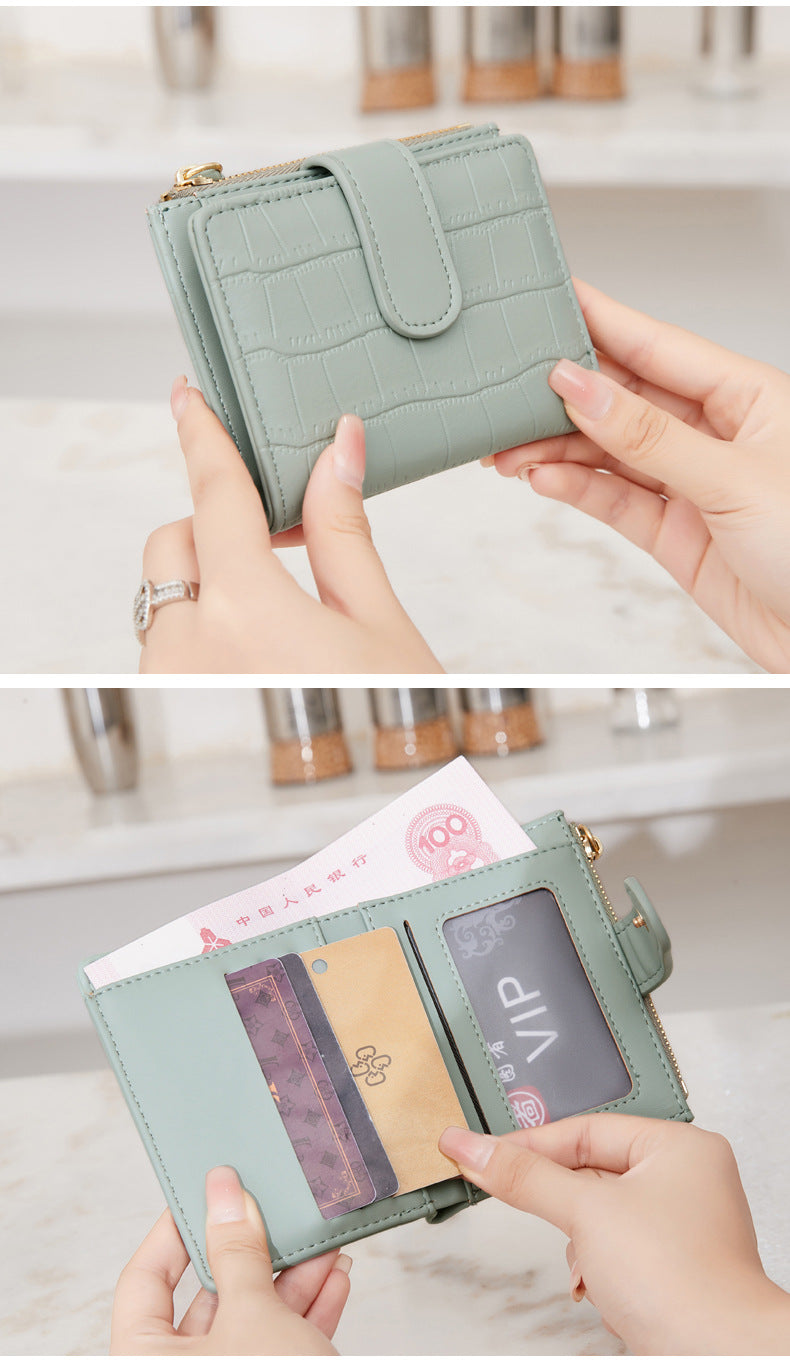 New Creative Zipper Coin Purse, Fashionable Leopard Print Folding Student Wallet, Multi-Functional Portable Coin Bag and Card Holder