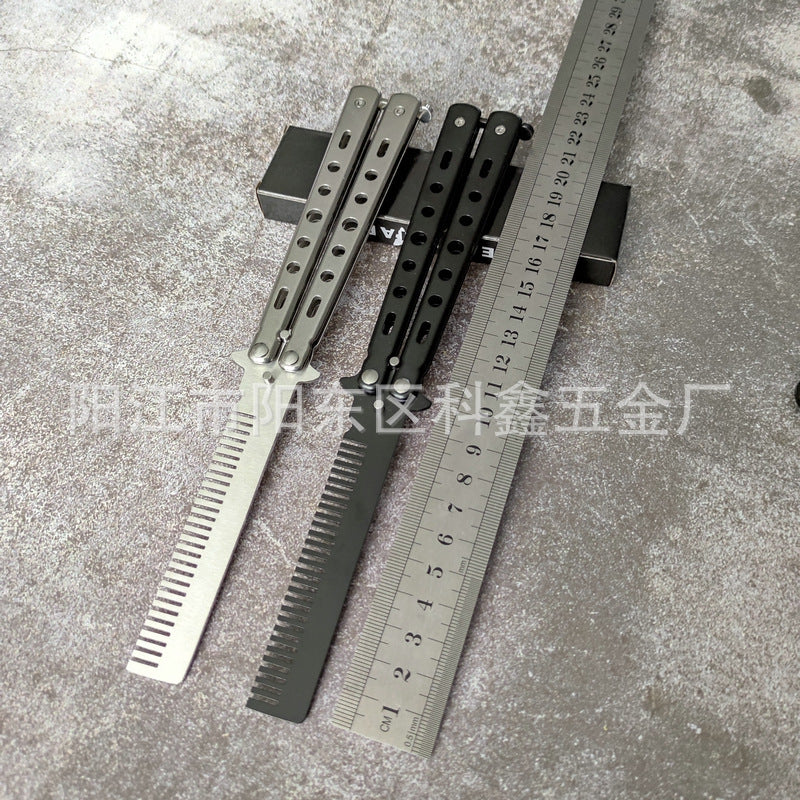 Factory Wholesale Unedged Metal Butterfly Practice Knife Csgo Game Training Hand Swing Knife American Butterfly Comb