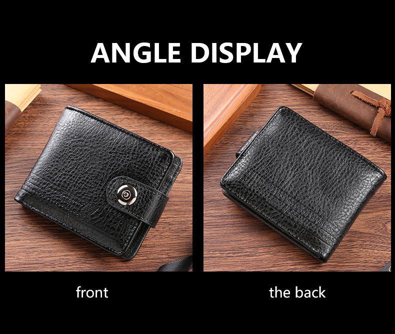 Manufacturers Wholesale New Men's Wallet PU Leather Short Export Cross-border Hasp Business Retro Multi-card Slot Coin PUrse