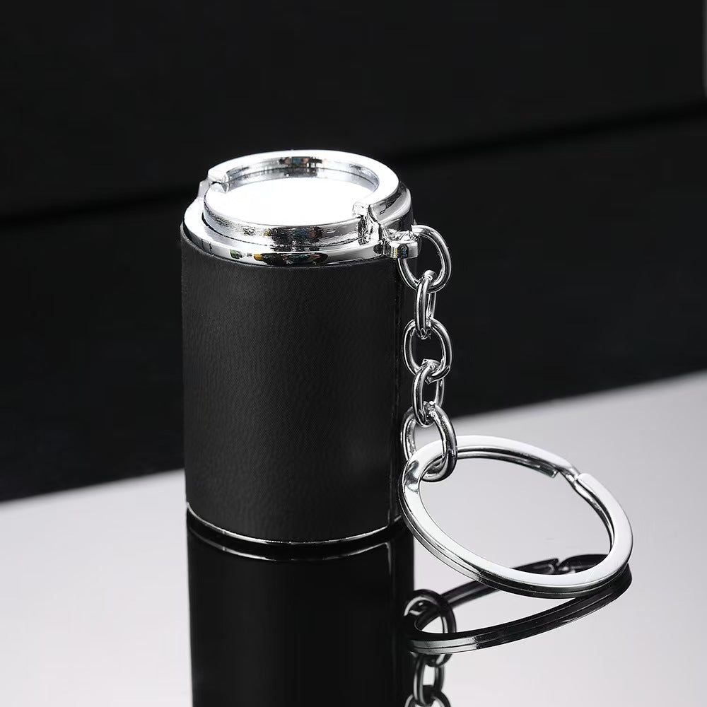 Creative One-Yuan Coin Barrel Keychain Portable Cartoon Coin Barrel Coin Storage Metal Small Gift with Logo Engraving