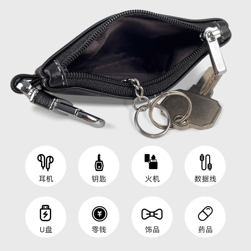 2024 New Genuine Leather Key Bag Home Key Storage Bag Simple Top Layer Soft Cowhide General Motors Key Case