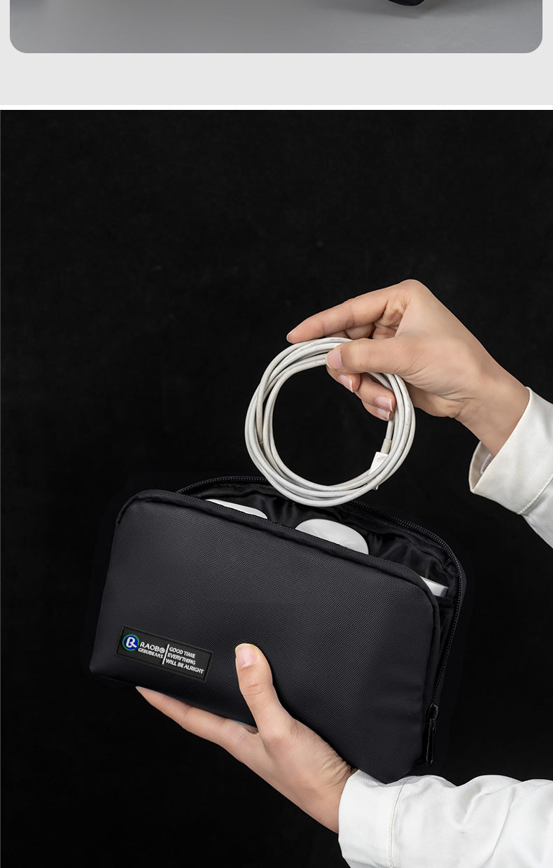Trendy new data cable storage bag multi-functional large-capacity multi-layer earphone data cable charging treasure storage bag