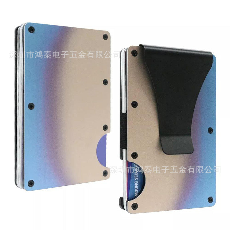 Cross-Border Aluminum Alloy Card Holder Rfid Anti-Theft Metal Wallet Men's Ultra-Thin Credit Card Holder Normcore Card Holder