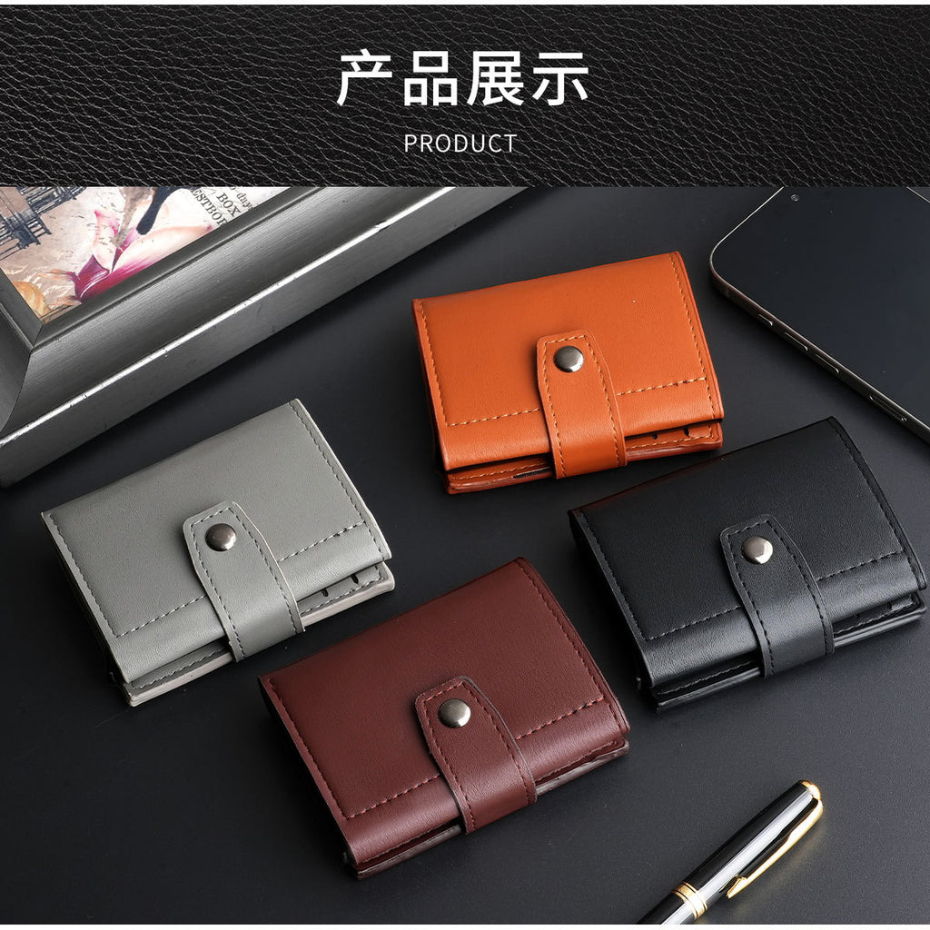 Cross-Border Popular Multi-Card Slot Men's Wallet Automatic Pop-Up Card Holder Unisex Credit Card Holder Card Holder Wholesale Women