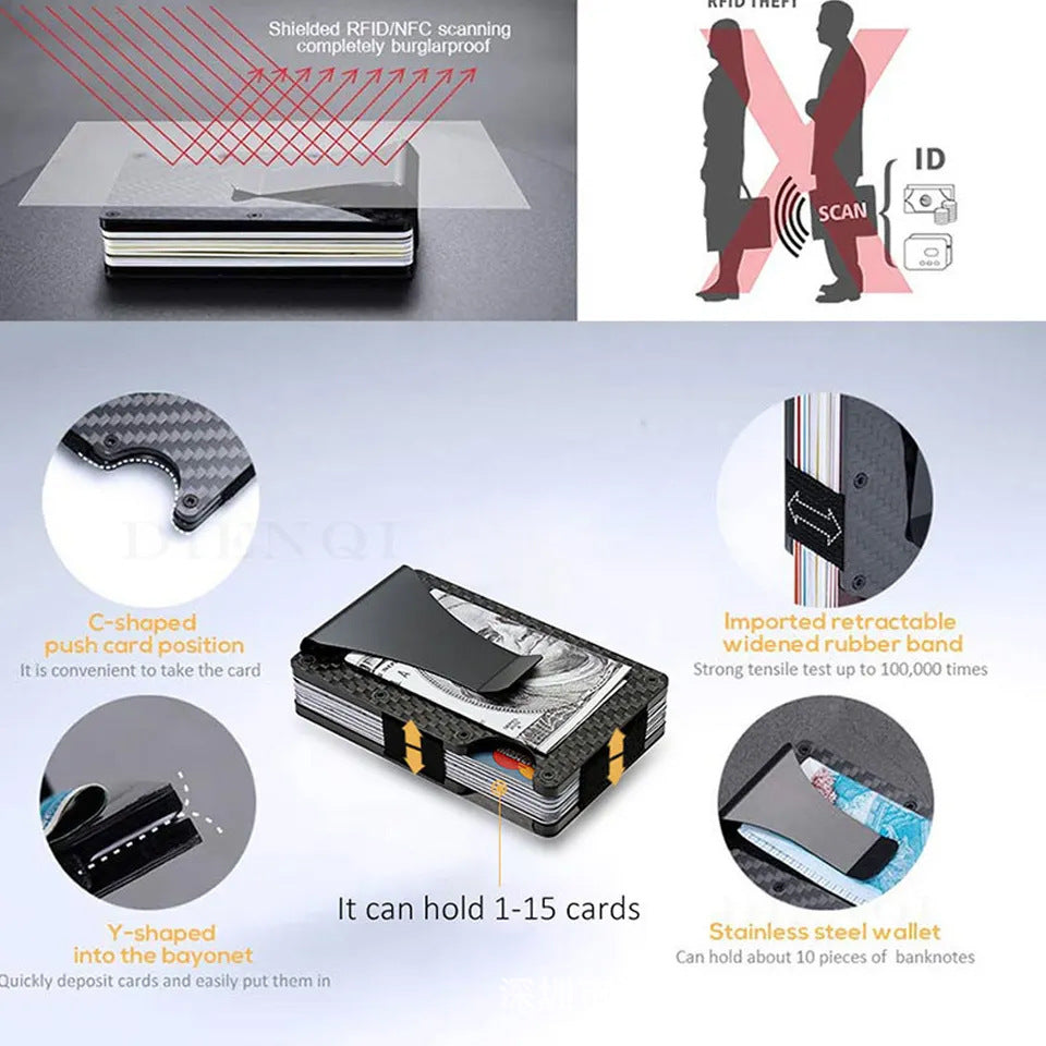Cross-Border Aluminum Alloy Card Holder Rfid Anti-Theft Metal Wallet Men's Ultra-Thin Credit Card Holder Normcore Card Holder