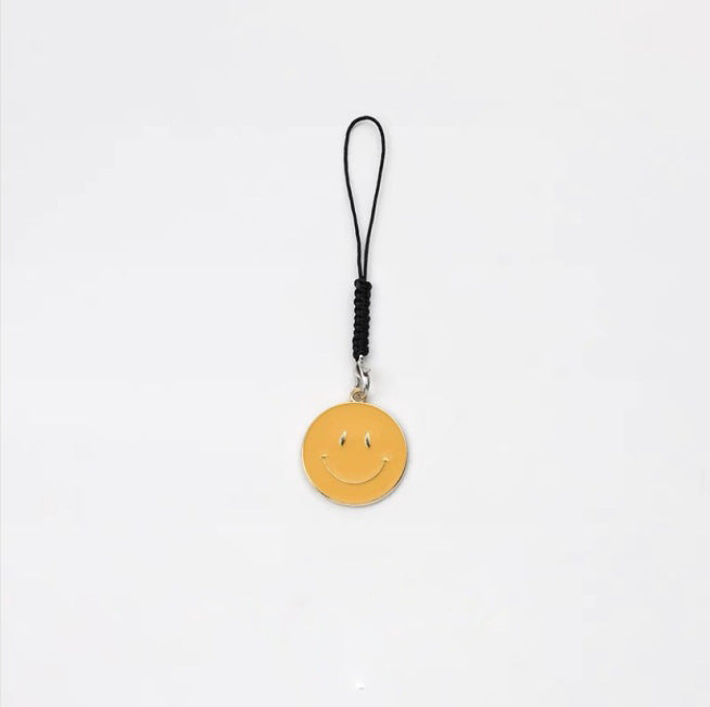 Cross-border e-commerce alloy color dripping smiley face keychain electroplated gold irregular expression bag pendant accessories