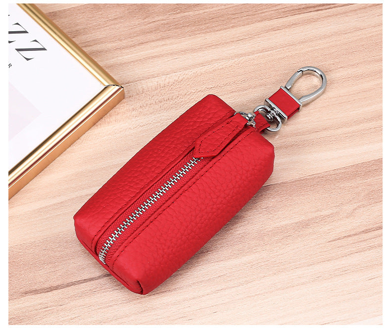 Upgraded High Quality Leather Exquisite Key Case Cowhide Key Case Home Car Key Dual Key Bag