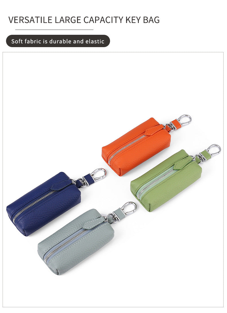 Upgraded High Quality Leather Exquisite Key Case Cowhide Key Case Home Car Key Dual Key Bag