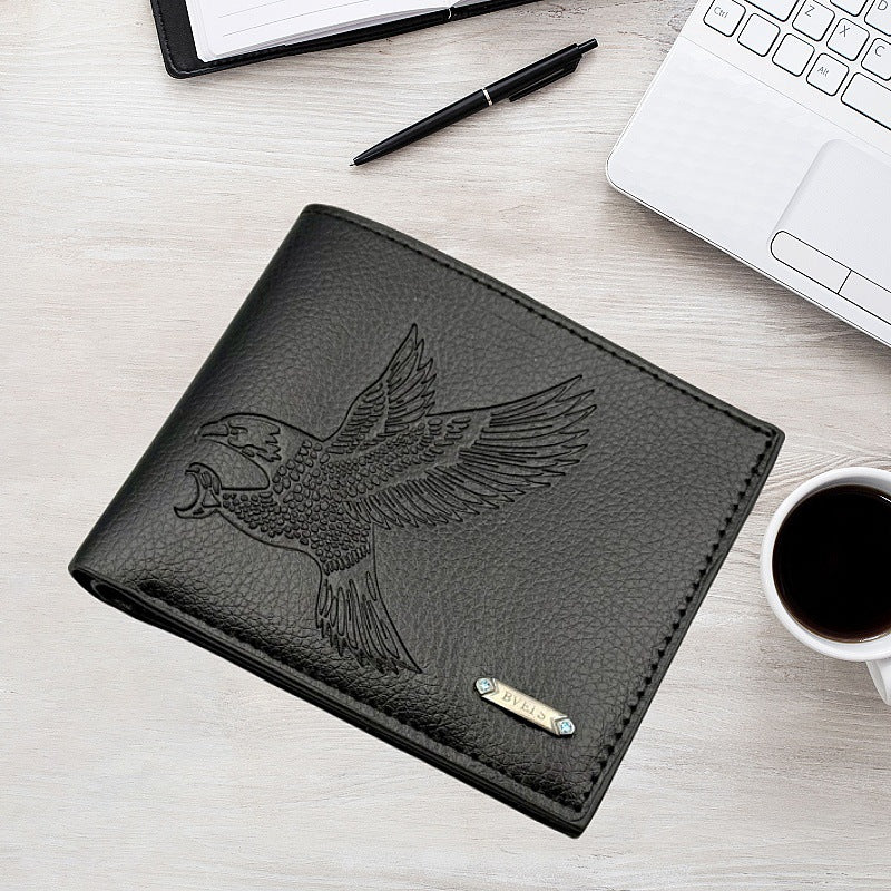 New Card Holder for Men, Ultra-Thin Eagle Pattern Small Wallet, Multi-Functional Multi-Card Slot Id Card Holder Wallet, Credit Card