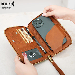 Cross-Border 2026 New Rfid Passport Wallet Multi-Functional Credit Card Document Holder Ultra-Thin Portable Travel Passport Holder