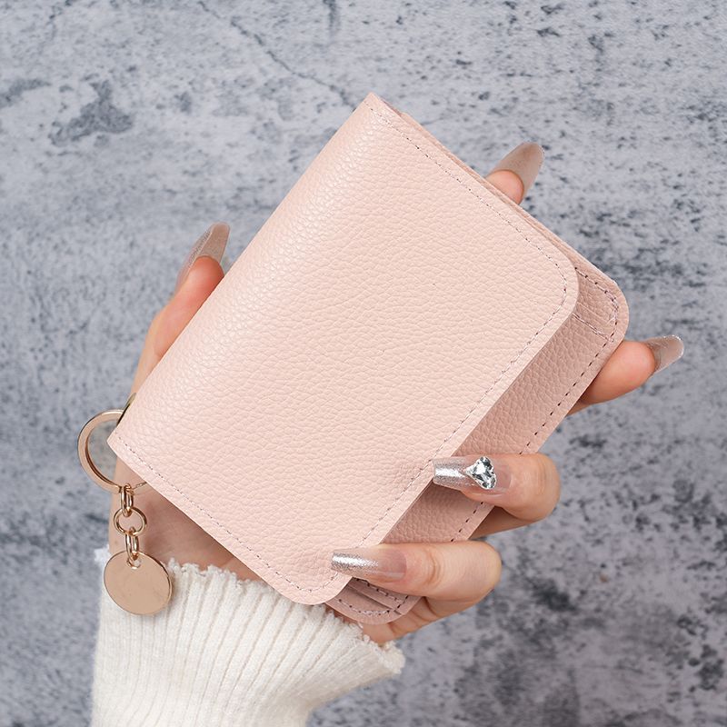 Factory New Card Bag Short Cute Small Women's Coin Purse Simple Light Luxury PU Leather Certificate Storage Bag Thin
