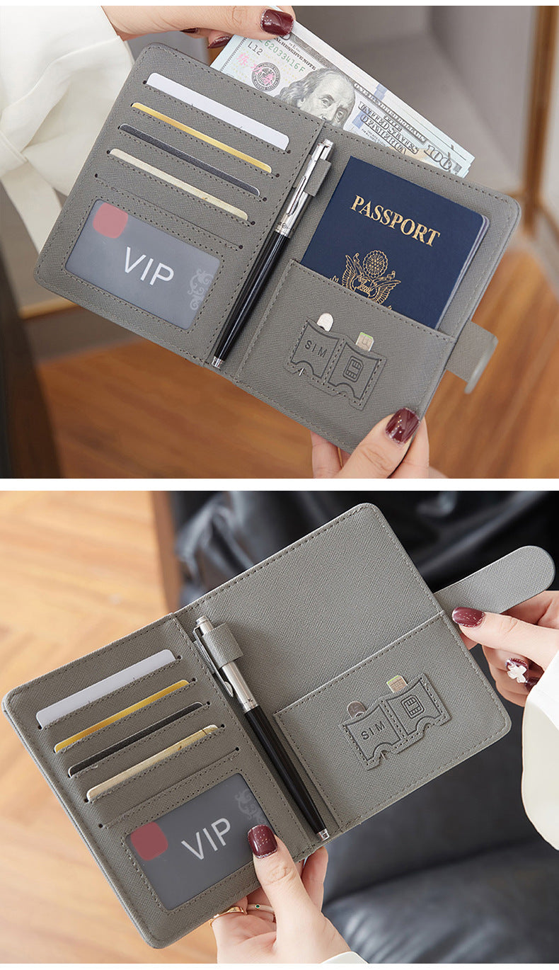 Cross-Border 2026 New Rfid Passport Wallet Multi-Functional Credit Card Document Holder Ultra-Thin Portable Travel Passport Holder