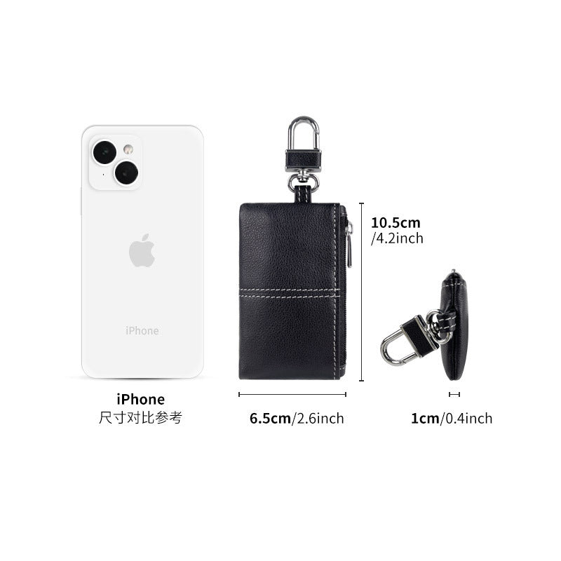 2024 New Genuine Leather Key Bag Home Key Storage Bag Simple Top Layer Soft Cowhide General Motors Key Case