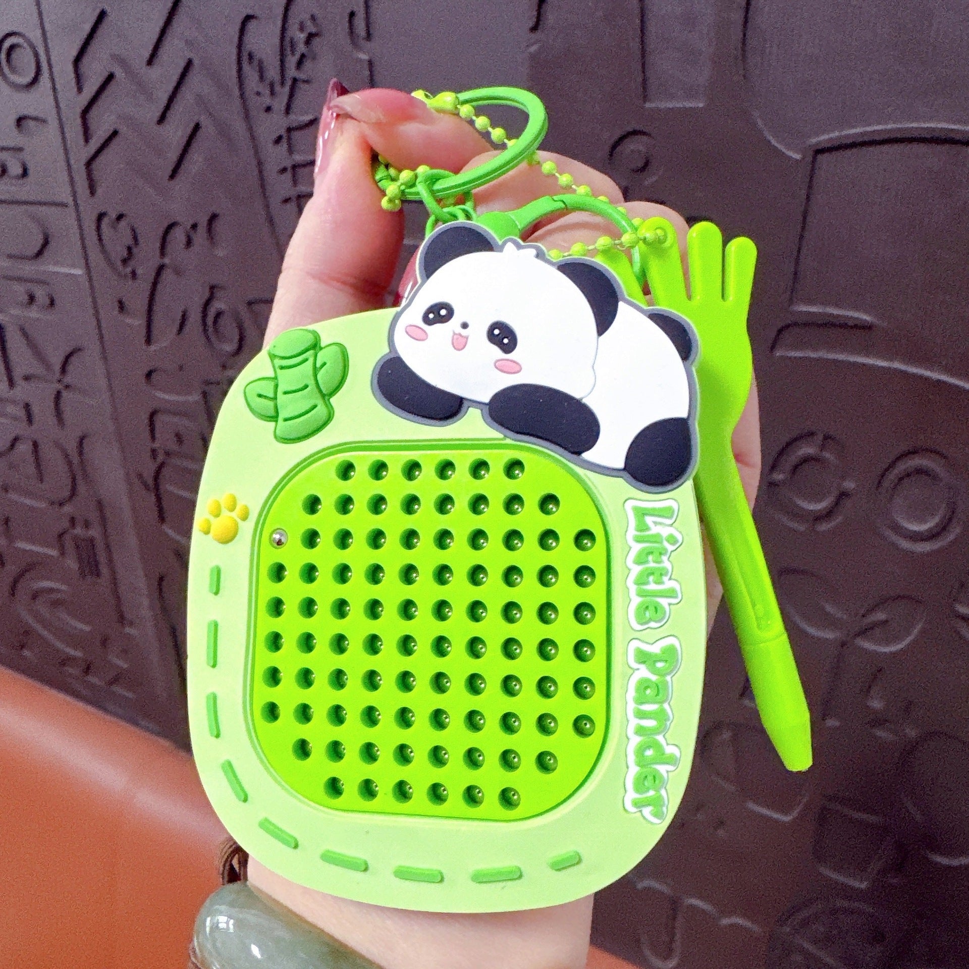Panda Stress Relief Magnetic Steel Ball Drawing Board Keychain Backpack Pendant Car Keychain Wholesale Small Gift Stress Relief Gadget