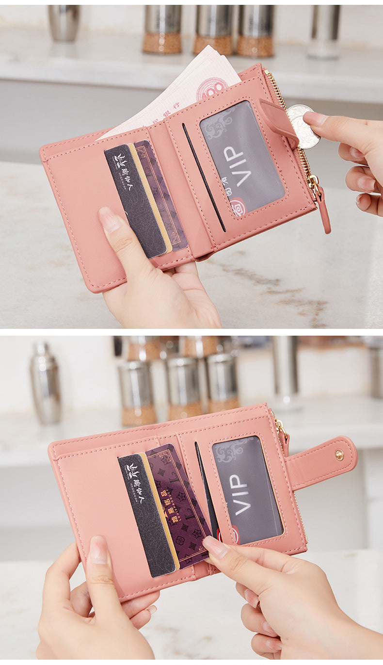 2026 New Style Fresh and Versatile Crocodile Pattern Women's Card Holder Korean Version Mini Portable Folding Short Coin Purse