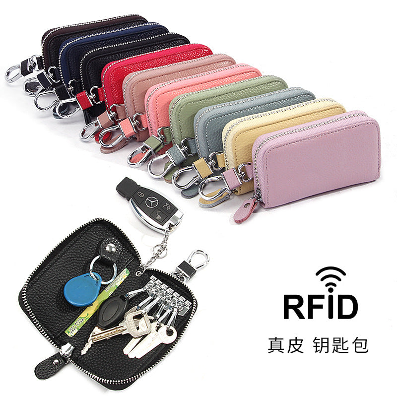Door Key Bag Genuine Leather Waist Hanging Manufacturer Wholesale Spot Men's Multi-Functional Key Bag Volkswagen Special Card Bag
