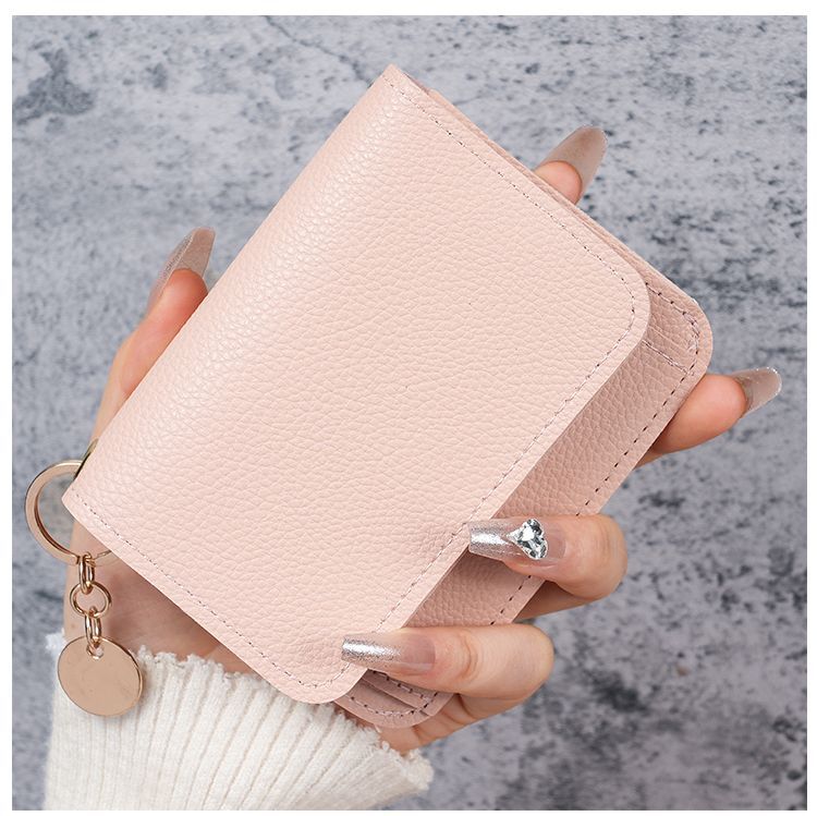 Factory New Card Bag Short Cute Small Women's Coin Purse Simple Light Luxury PU Leather Certificate Storage Bag Thin