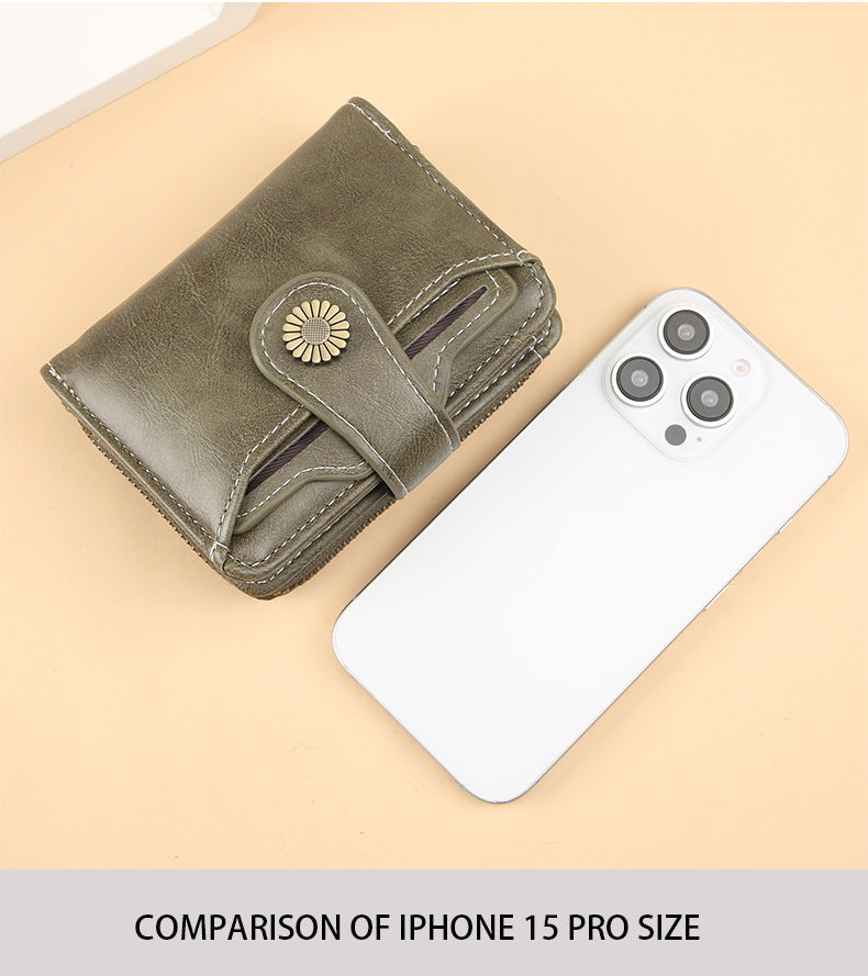 ENDAYCON New Women's Wallet Fashion Tassel Zipper Short Multi-Card Slot Card Bag High-end Sense Coin Purse