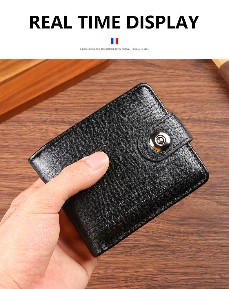 Manufacturers Wholesale New Men's Wallet PU Leather Short Export Cross-border Hasp Business Retro Multi-card Slot Coin PUrse