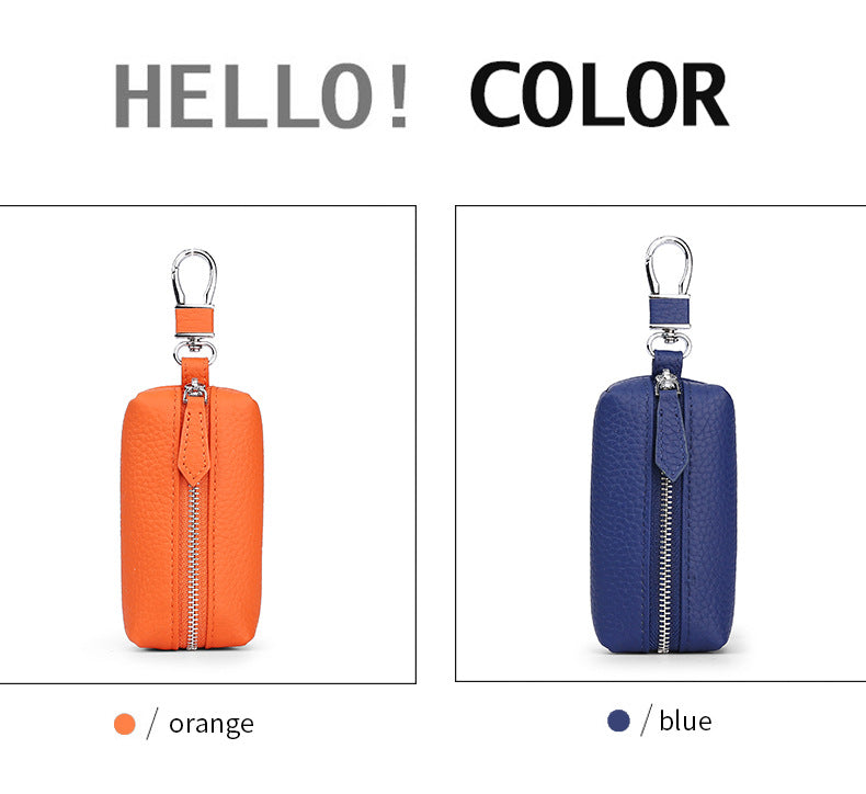 Upgraded High Quality Leather Exquisite Key Case Cowhide Key Case Home Car Key Dual Key Bag