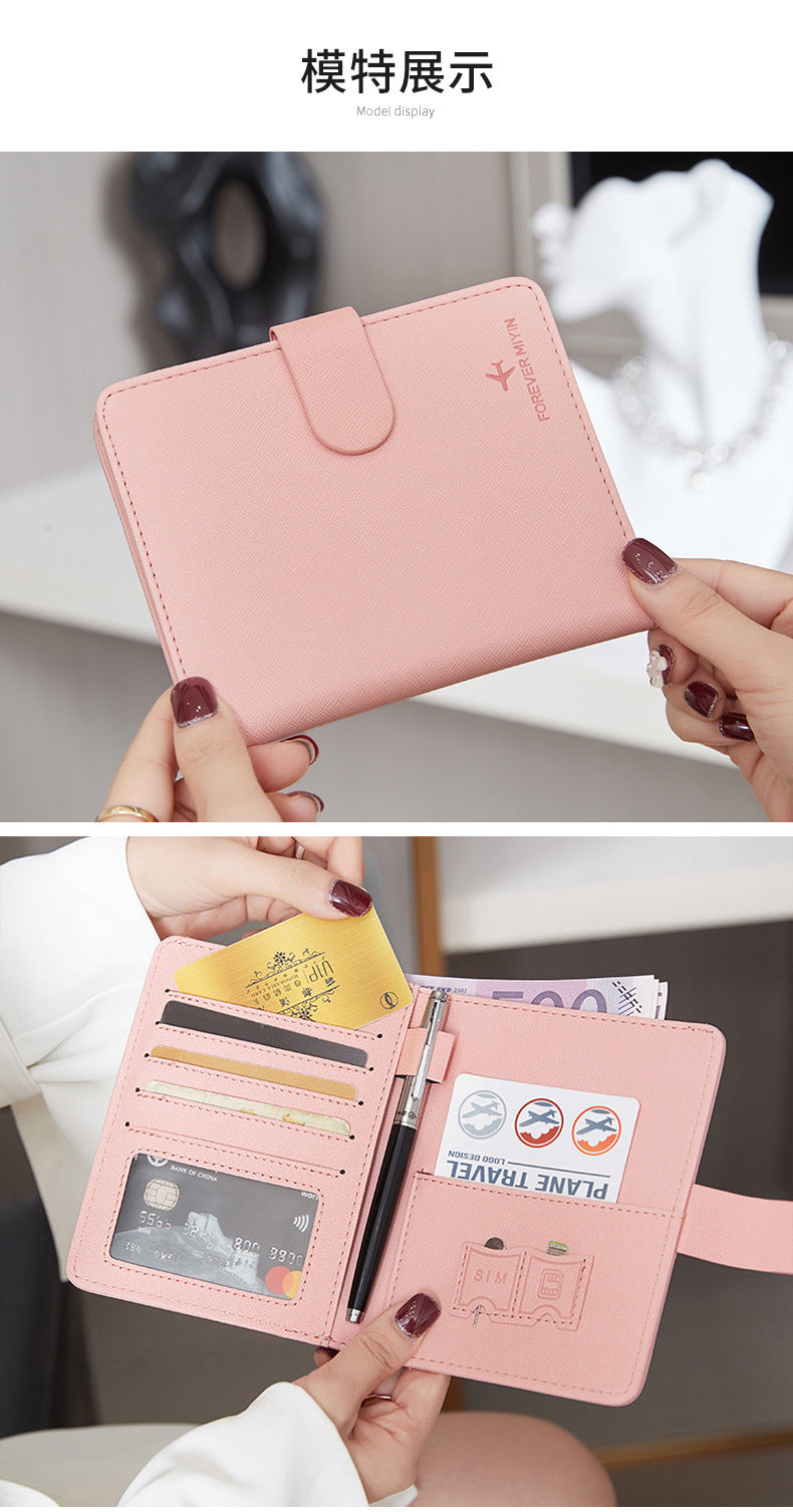 Cross-Border 2026 New Rfid Passport Wallet Multi-Functional Credit Card Document Holder Ultra-Thin Portable Travel Passport Holder
