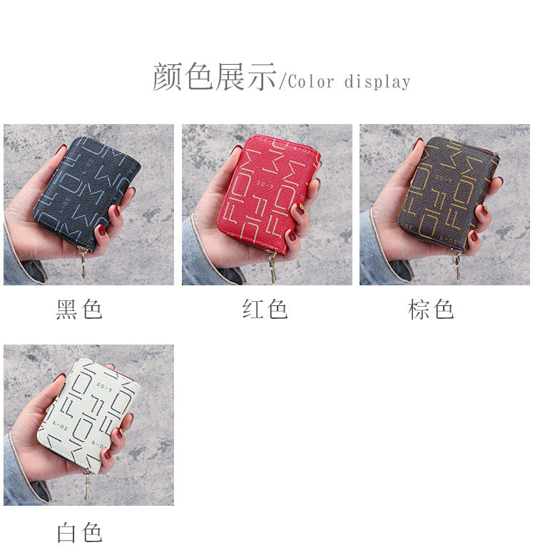 Factory wholesale Korean version of the card bag women's online red Mini Portable card card set 2 in 1 thin multi-card coin purse