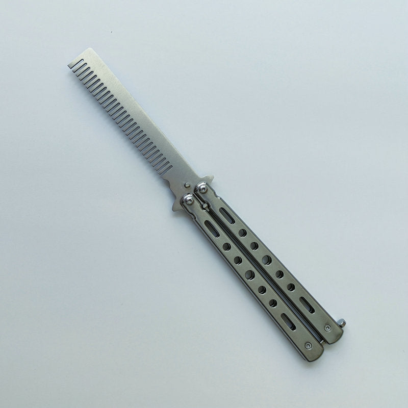 Factory Wholesale Unedged Metal Butterfly Practice Knife Csgo Game Training Hand Swing Knife American Butterfly Comb