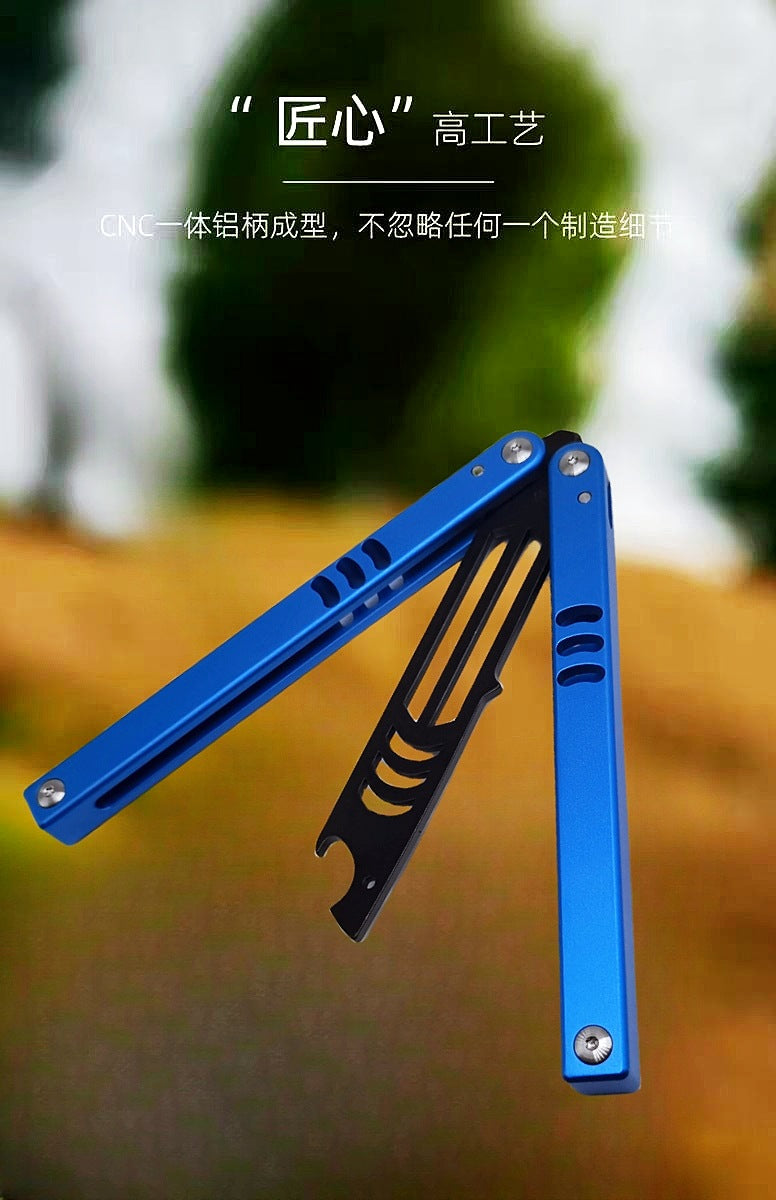 Factory Direct Sales Shark Butterfly Practice Knife Shaft Set Safety Version Fancy Training Knife Bottle Opener Unedged