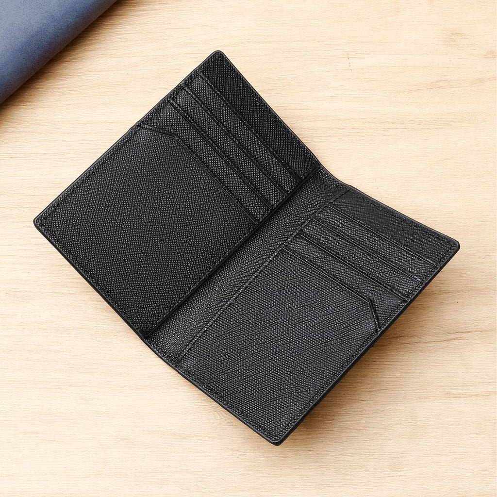 Customized Genuine Leather Card Holder for Men, Business Cowhide Cross-Grain Rfid Anti-Magnetic Card Holder, Ultra-Thin Bank Credit Card Holder Lo