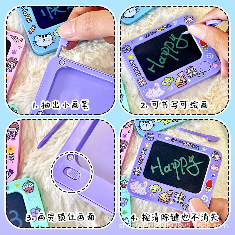 Creative Little Painter Mini Graffiti Sketchpad Car Keychain Cartoon Couple Bag Pendant Toy Gift Wholesale