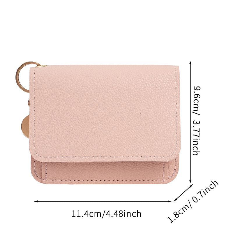 Factory New Card Bag Short Cute Small Women's Coin Purse Simple Light Luxury PU Leather Certificate Storage Bag Thin