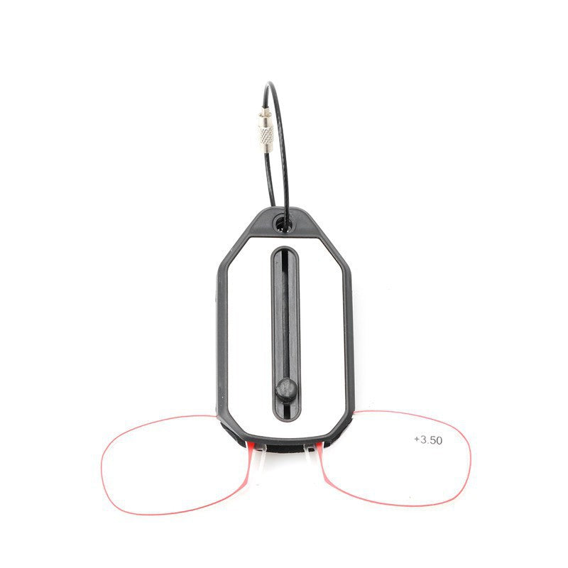 Cross-border new retractable clip nose reading glasses personalized fashion mini convenient reading keychain reading glasses trend