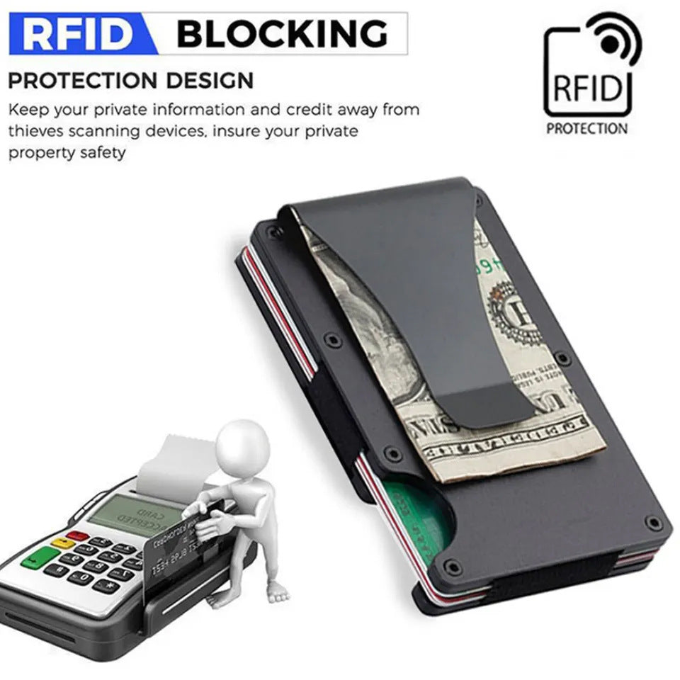 Cross-Border Aluminum Alloy Card Holder Rfid Anti-Theft Metal Wallet Men's Ultra-Thin Credit Card Holder Normcore Card Holder