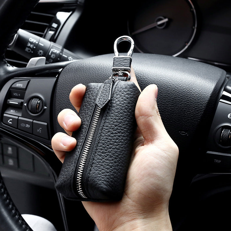 Upgraded High Quality Leather Exquisite Key Case Cowhide Key Case Home Car Key Dual Key Bag