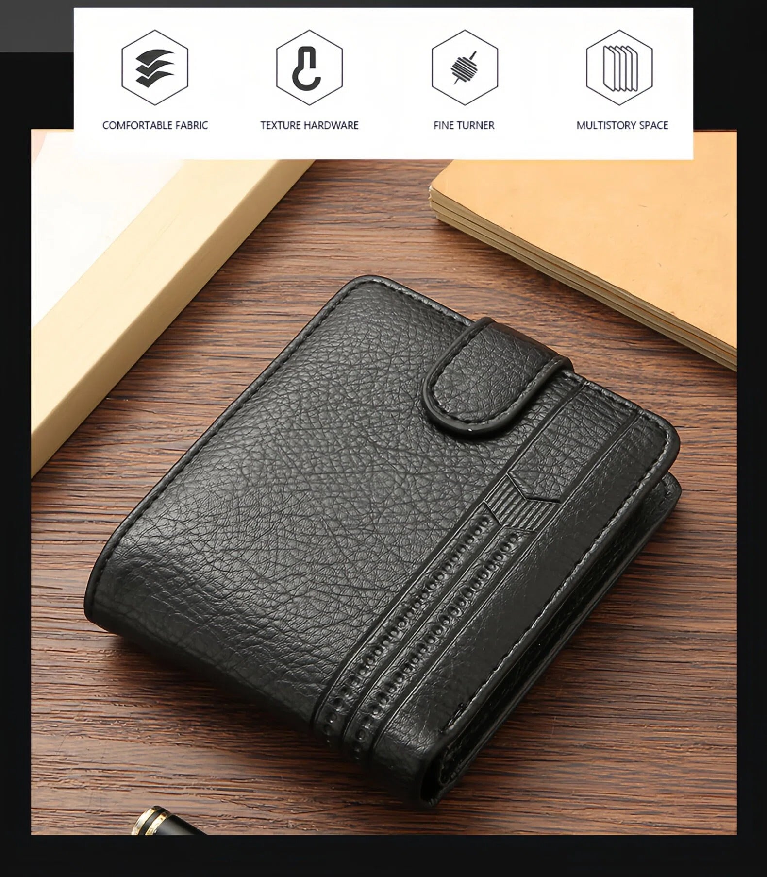 Manufacturers Wholesale New Men's Wallet PU Leather Short Export Cross-border Hasp Business Retro Multi-card Slot Coin PUrse