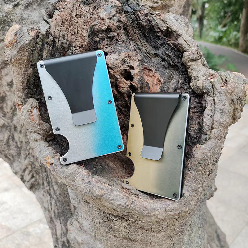 Cross-Border Aluminum Alloy Card Holder Rfid Anti-Theft Metal Wallet Men's Ultra-Thin Credit Card Holder Normcore Card Holder