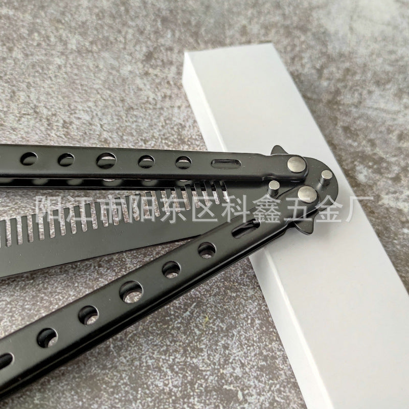 Factory Wholesale Unedged Metal Butterfly Practice Knife Csgo Game Training Hand Swing Knife American Butterfly Comb