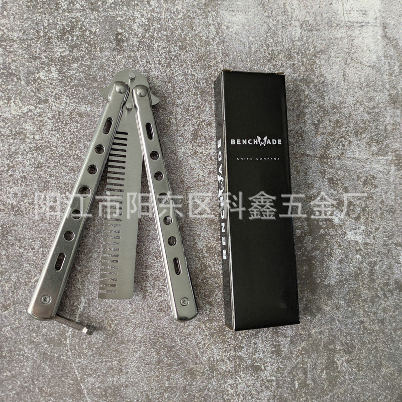 Factory Wholesale Unedged Metal Butterfly Practice Knife Csgo Game Training Hand Swing Knife American Butterfly Comb