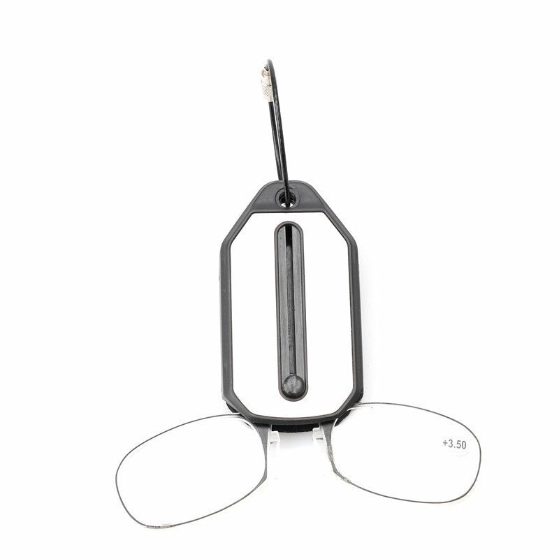 Cross-border new retractable clip nose reading glasses personalized fashion mini convenient reading keychain reading glasses trend
